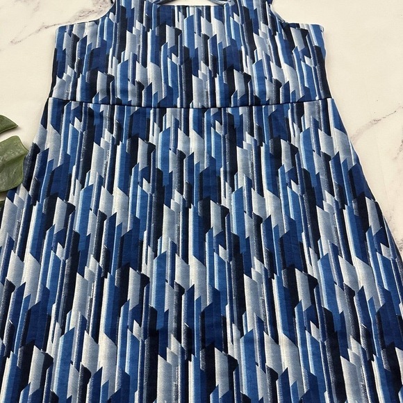 Aventura Womens Dress Size M New Blue Geometric Print Fit Flare Pockets Sundress - Picture 10 of 11